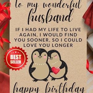 Carte d’anniversaire de mari, carte personnalisée pour mari, carte d’anniversaire pour mari merveilleux, mari joyeux anniversaire, carte de mari