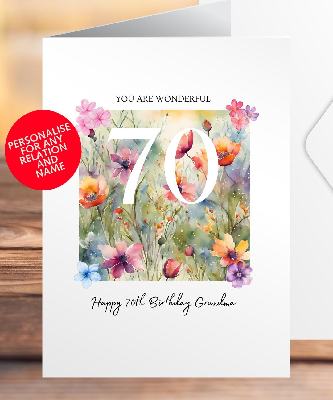 70th Birthday Card | for Mum Sister Wife Auntie Gran Nanny Nana Friend ...