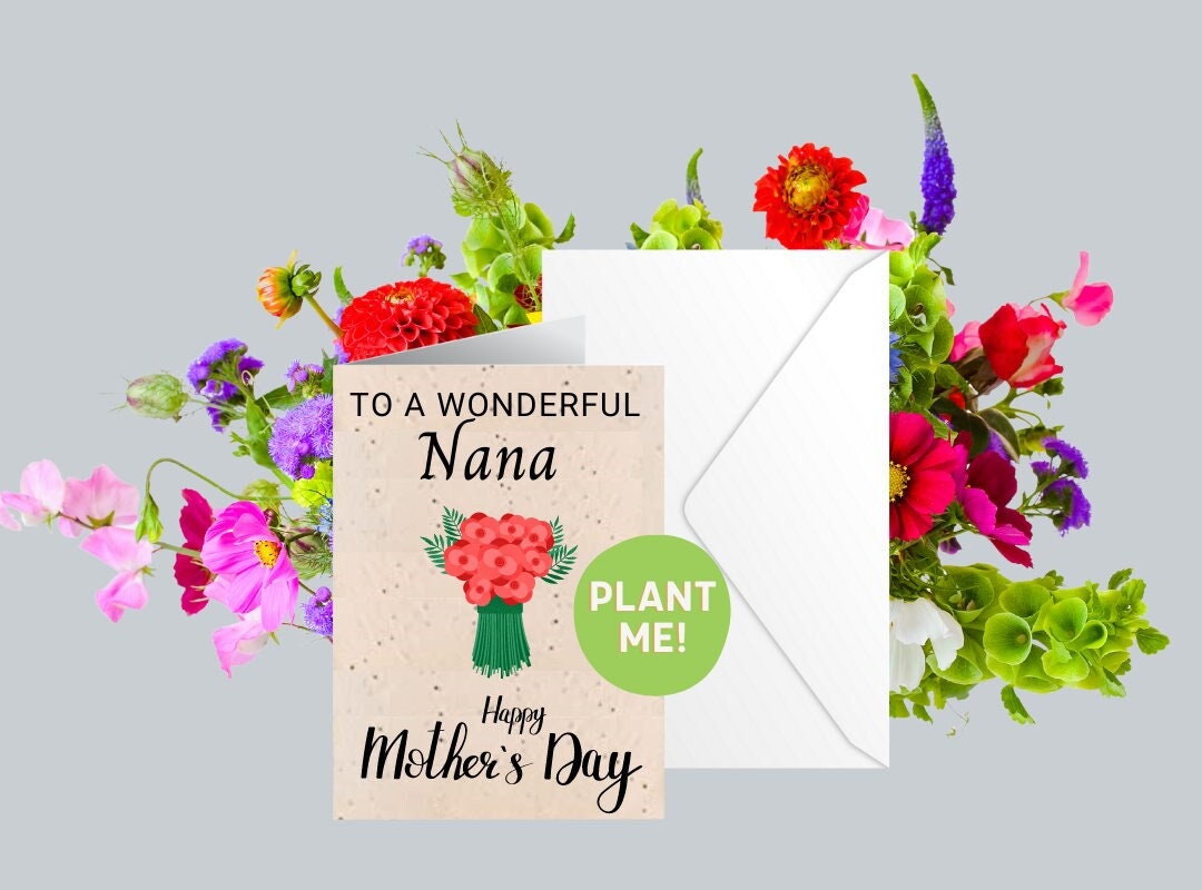 Plantable Nana Mothers Day Card Nana Card Card for Nana Etsy