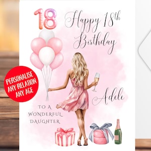 Personalised Birthday Card For Daughter Granddaughter Niece Sister 16th 17th 18th 19th 20th 21st 25th 30th 35th 40th 45th 50th Any Age