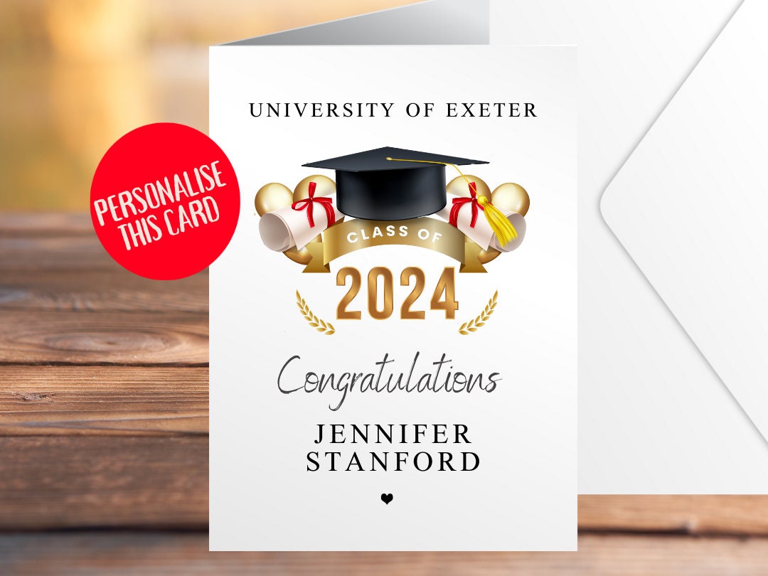 Graduation 2024 Custom Card Personalized Graduation Card Greetingcard ...