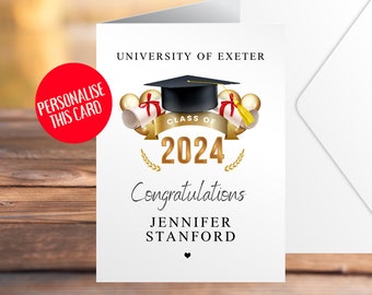 Graduation 2024 Custom Card | Personalized Graduation Card | GreetingCard | Congrats | Congratulations Grad | Class of 2024 Card