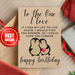 À celui que j'aime Carte d'anniversaire pour petite amie - Carte d'anniversaire pour petit ami - Carte d'anniversaire pour mari ou femme -