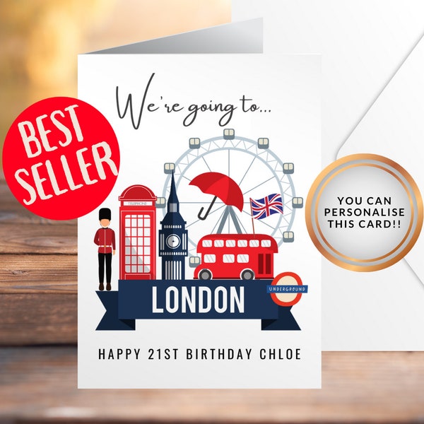 London surprise trip card - We're going to London card - Personalised card CD060
