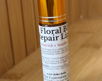 Floral Bliss Repair Lip Oil | Natural Lip Oil with Argan & Pomegranate | Hydrating Botanical Lip Care