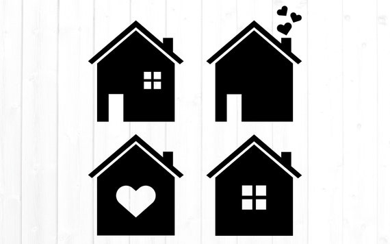 House Svg, Home Svg, House Outline Svg, Heart House Svg, Hou