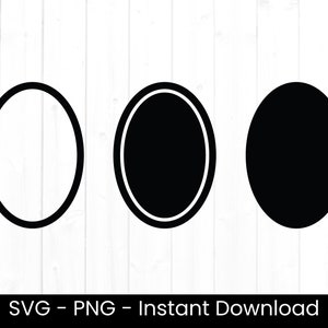 Ovale SVG, ovale geschnittene Datei, kommerzielle Nutzung Png, Grundform Clipart, Form-Design, runder Rahmen, sofortiger Download, digitales Design