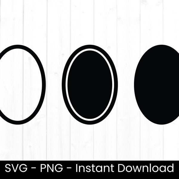 Ovals SVG, Oval Cut File, Commercial Use Png, Basic Shape Clipart, Shape Design, Round Frame, Instant Download, Digital Design