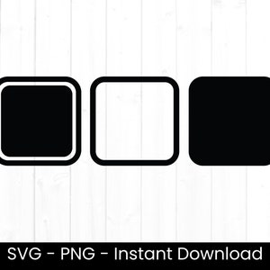 Carrés arrondis Svg, usage commercial, fichier découpé carré, lot Svg, conception numérique, clipart forme basique, forme Png, fichiers de la machine de découpe
