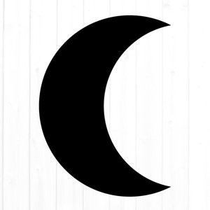 Crescent Moon SVG for Commercial Use, Moon SVG, Cut File, Celestial Png, Half Moon Shape , Basic Shape, Instant Download, Clipart image 2