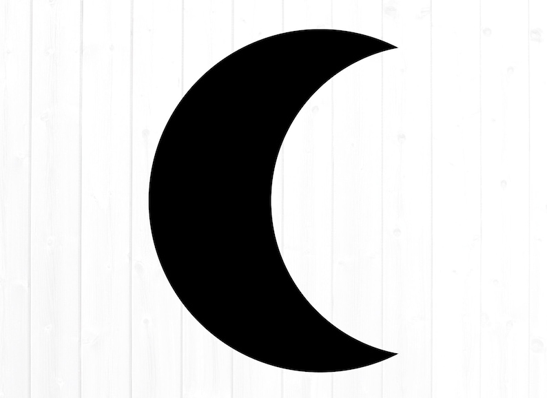 Crescent Moon SVG for Commercial Use, Moon SVG, Cut File, Celestial Png, Half Moon Shape , Basic Shape, Instant Download, Clipart image 2