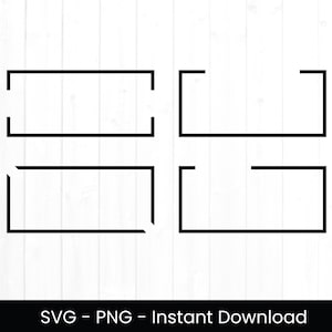 Cadre rectangulaire SVG, Utilisation commerciale SVG, Fichier coupé, Conception numérique, Rectangle Png, Clipart PNG, Téléchargement instantané, Split Frame Svg
