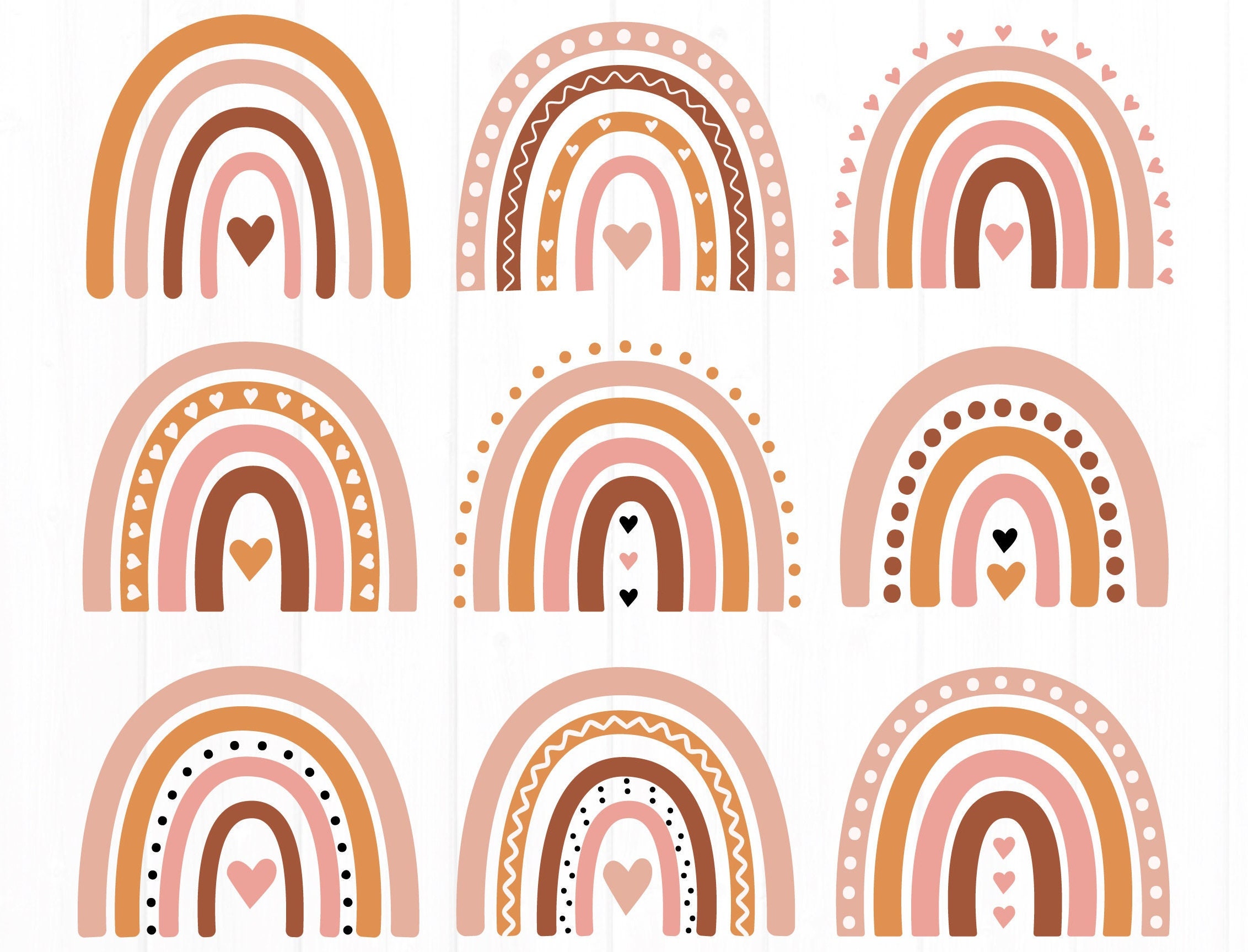 Boho Rainbow SVG Commercial Use Cut File Layered Bohemian Etsy Israel