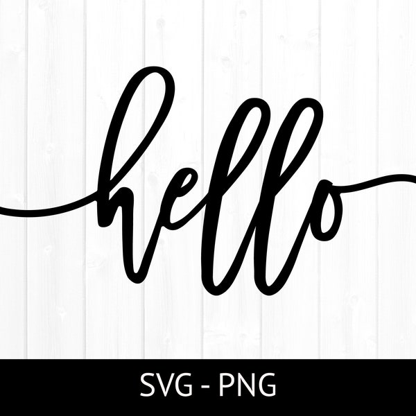 Hello Svg for Commercial Use, Cut File, Welcome Sign PNG, Hello Clipart, Farmhouse Home Design,  Instant Download, hello Door Hanger SVG