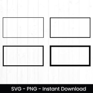 Rechteckiger Rahmen SVG, Rahmen SVG für kommerzielle Nutzung, Schnittdatei, Rechteck Png, Grundform, sofortiger Download, unterschiedliche Dicke