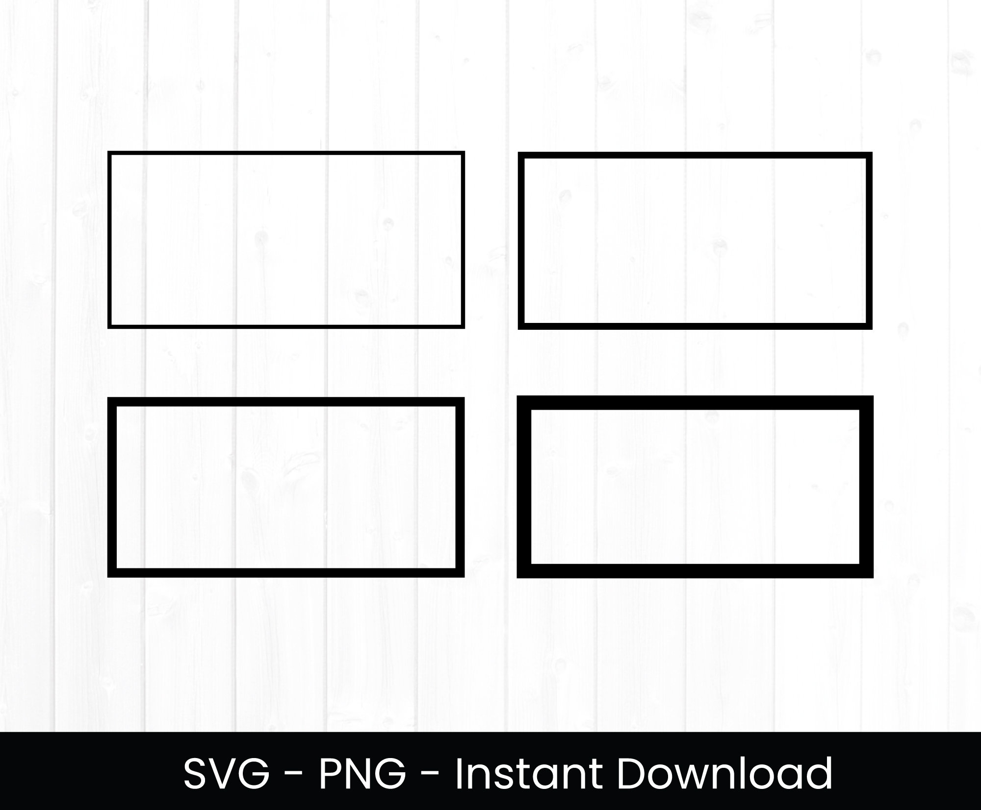 Rectangle Frame SVG, Frame SVG for Commercial Use, Cut File, Rectangle Png,  Basic Shape, Instant Download, Different Thickness 