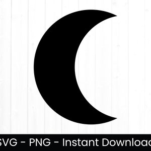 Wassende maan SVG voor commercieel gebruik, maan SVG, gesneden bestand, hemelse png, vorm halve maan, basisvorm, instant download, clipart