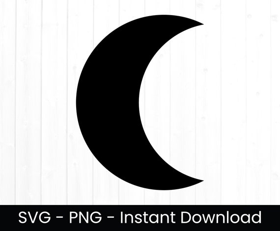 Crescent Moon SVG for Commercial Use, Moon SVG, Cut File, Celestial Png,  Half Moon Shape , Basic Shape, Instant Download, Clipart