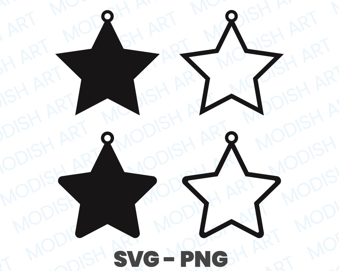 Svg Star Rounded Tips Christmas Ornament Star Svg, Commercial Use Cut File, Star Outline ...