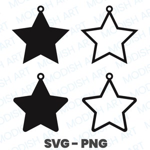 Gwiazda ozdoby świątecznej Svg, plik do cięcia do użytku komercyjnego, zarys gwiazdy, okrągła gwiazda Png, ozdoby choinkowe, natychmiastowe pobieranie, podstawowy kształt