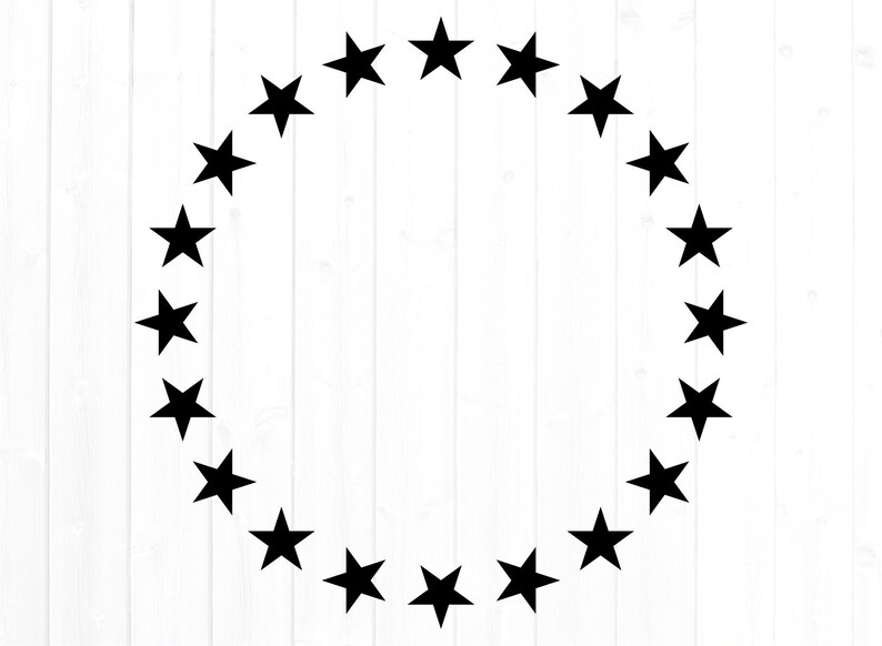 Star Circle Frame SVG, Commercial Use SVG, Cut File, Monogram Frame Png, Shape Frame, Star Frame, Clipart image 2