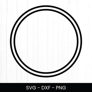 Dubbele cirkel SVG, cirkel Svg voor commercieel gebruik, bestand knippen, Monogram Frame, Instant Download, Shape Png, DXF, ronde Frame Clipart