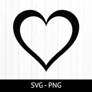 Hart SVG voor commercieel gebruik, hart overzicht SVG, bestand knippen, digitaal ontwerp, hart frame, Instant Download, vorm PNG, Valentijn