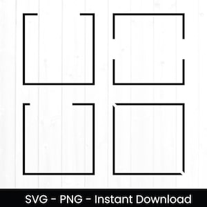 Quadratischer Rahmen SVG, Rahmen SVG für kommerzielle Nutzung, Schnittdatei, quadratischer Umriss Png, Clipart PNG, sofortiger Download, verschiedene Ränder