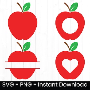 Pacote Apple SVG, arquivo de corte para uso comercial, Apple Kitchen Design, Teacher Png, Monograma, Design de sala de aula, Download instantâneo, Apple básico