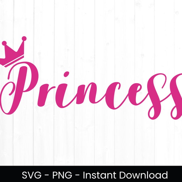 Princess Svg, Commercial Use Cut File, Clipart PNG, Digital Download, Girls T shirt Design, Instant Download, Princess Png