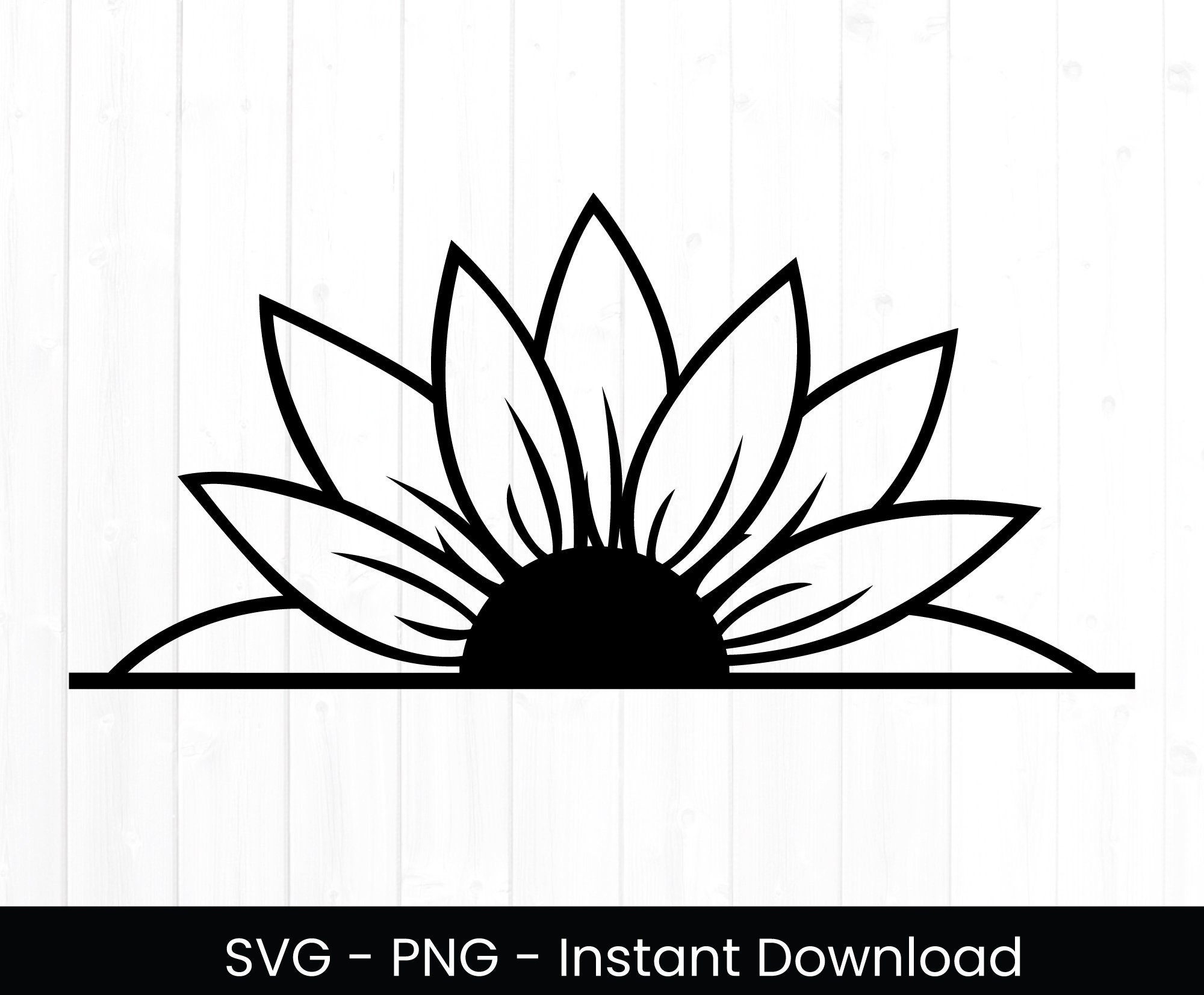 Half Sunflower Svg for Cricut Commercial Use Cut File - Etsy