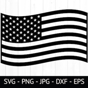 Waving American Flag Svg, Commercial Use Flag, Cut File, United States Flag Clipart, Patriotic jpg, DXF, EPS File