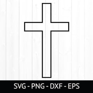 Croix contour SVG, fichier de coupe pour usage commercial, conception de croix chrétienne, foi Png, Clipart Pâques, téléchargement immédiat, forme de base DXF, EPS