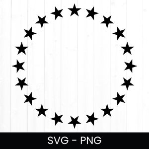 Star Circle Frame SVG, Commercial Use SVG, Cut File, Monogram Frame Png, Shape Frame, Star Frame, Clipart image 1