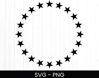 Star Circle Frame SVG, Commercial Use SVG, Cut File, Monogram Frame Png, Shape Frame, Star Frame, Clipart