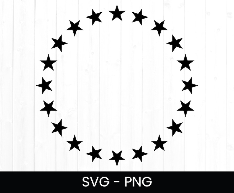 Star Circle Frame SVG, Commercial Use SVG, Cut File, Monogram Frame Png, Shape Frame, Star Frame, Clipart image 1