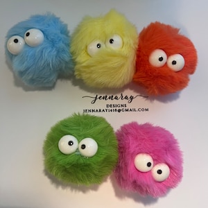 Fuzz Ball Shoe Charm | Yarn Ball Shoe Charm | Big Eyes Clog Charm | Bubble Slide Charm | Bag Charm | Silicone Bracelet Charm