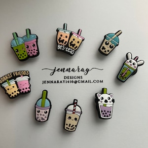Boba Tea Shoe Charm | Clog Charm | Bubble Slide Charm | Bag Charm | Silicone Bracelet Charm