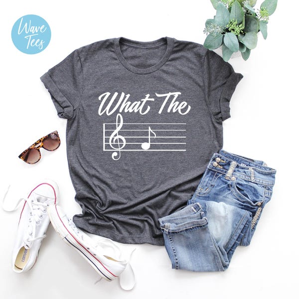 What The F Musical Note Shirt, Musician Shirt, Pianist, Music Lover Tshirt, Piano, Funny, Sarcastic, Novelty, Gift