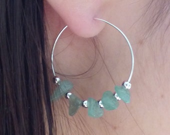 Boucles d'oreilles avec pierre d'aventurine