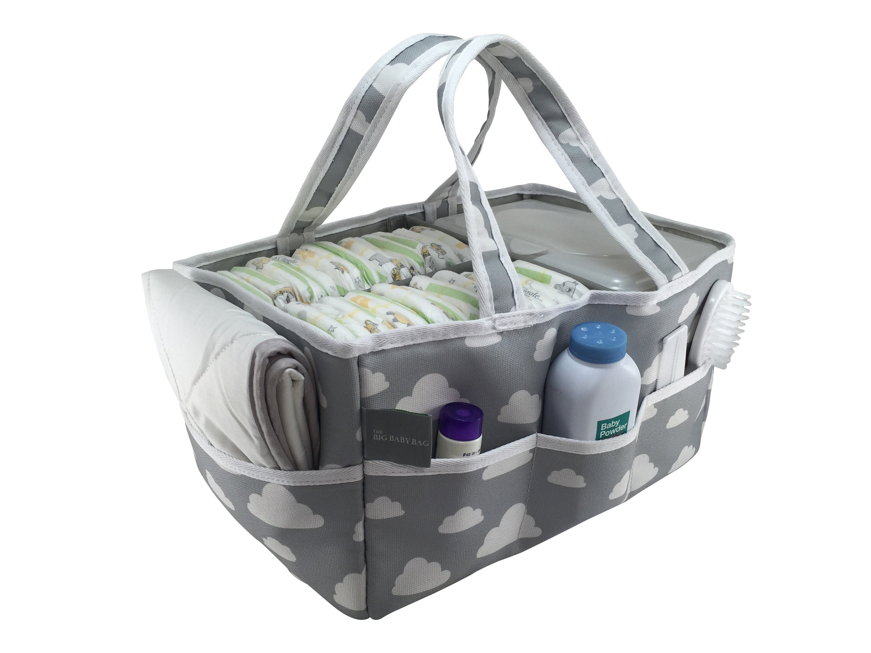 Diaper Caddy Gray Clouds w/ Free Diaper Changing Pad/Liner. Etsy