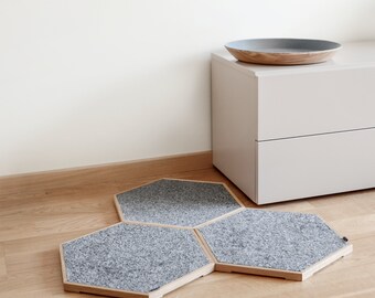 Modular Cat Scratch Panel Set: Oak Wood Frame, Durable Felt