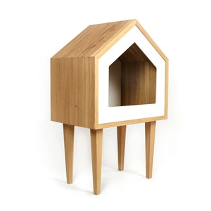 Premium Cat House, Cat House, Oak Wood Cat House, Cat Tree, Pet Cot, Cat Bed, Pet Bed, Indoor Cat House, Pet Furniture Design image 7