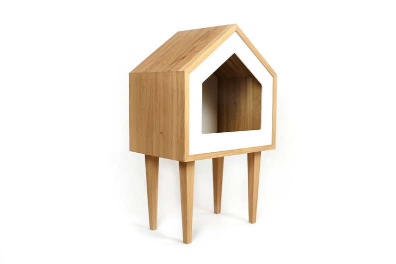 Premium Cat House, Cat House, Oak Wood Cat House, Cat Tree, Pet Cot, Cat Bed, Pet Bed, Indoor Cat House, Pet Furniture Design image 7