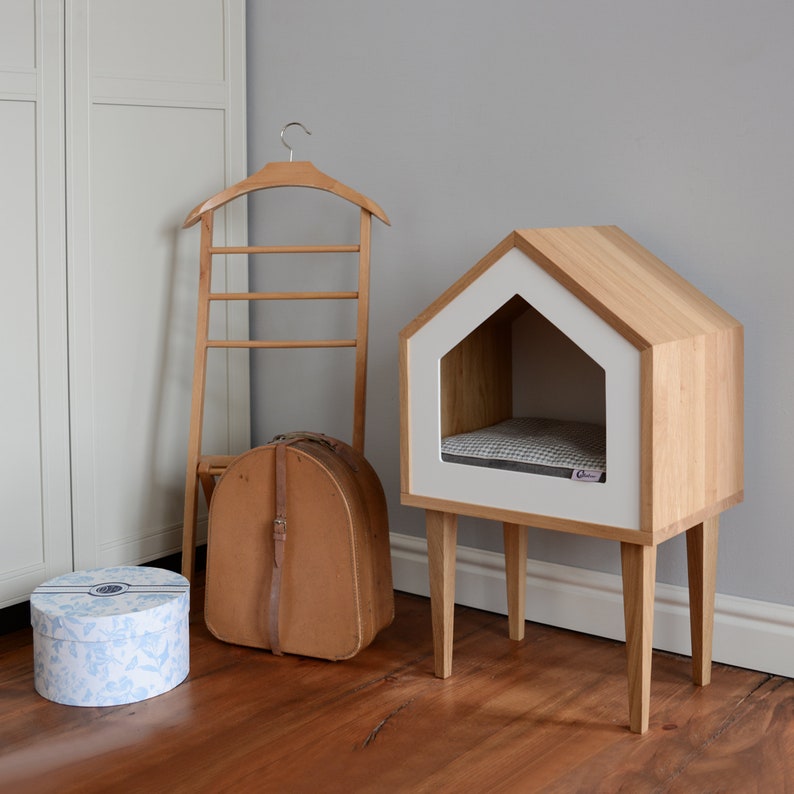 Premium Cat House, Cat House, Oak Wood Cat House, Cat Tree, Pet Cot, Cat Bed, Pet Bed, Indoor Cat House, Pet Furniture Design image 5