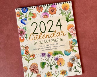 Floral Wall Calendar 2024