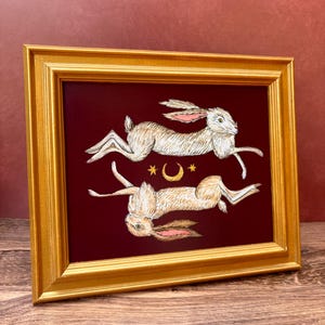 Gemini Hare Art Print, Watercolor Rabbit or Bunny Painting, Home Decor, 8x10