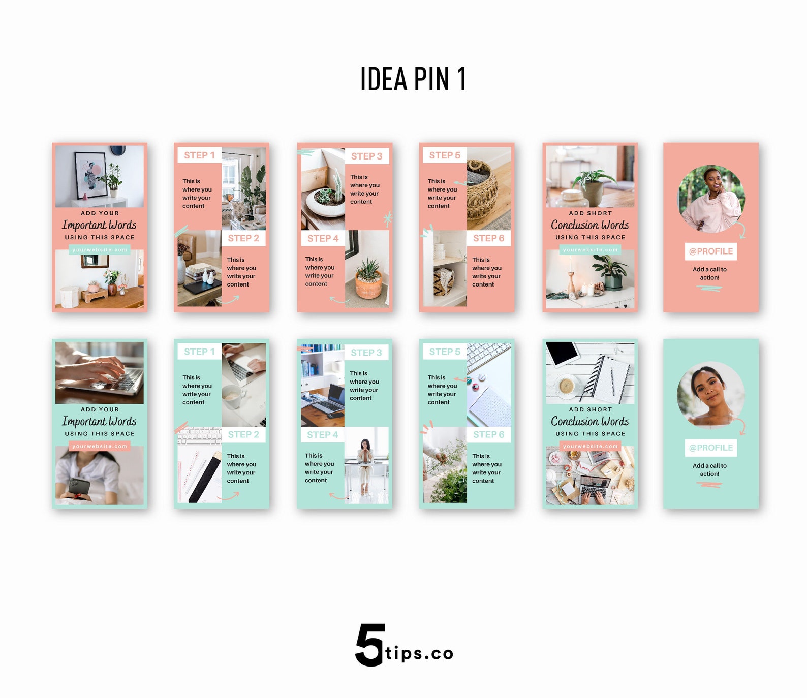 Pinterest Idea Pin Templates for Your Blog Business Animated Canva
