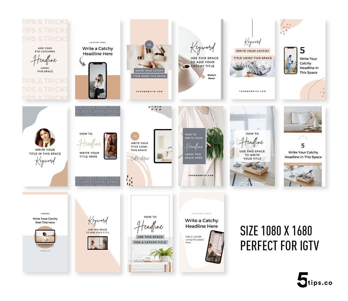 Minimal Neutral Instagram Templates Reels & IGTV Covers - Etsy