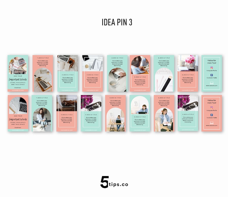 Pinterest Idea Pin Templates for Your Blog Business Animated Canva ...